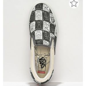 Vans x Daniel Johnston Skate Slip-On White & Grey Skate Shoes